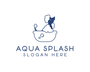 Poodle Dog Bathing logo