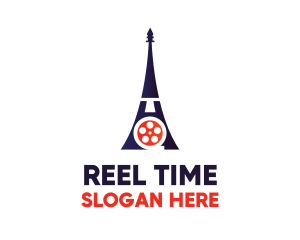 Eiffel Tower Paris Reel logo design