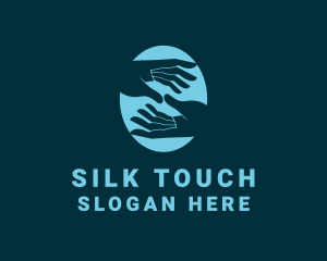 Blue Hand Touch logo design