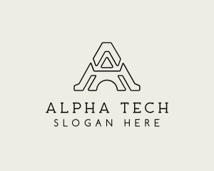 Tech Business Letter A logo design