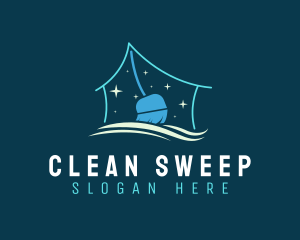 Housekeeping Broom Cleaning logo design