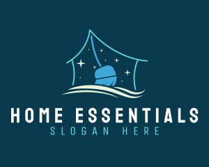 Housekeeping Broom Cleaning logo design