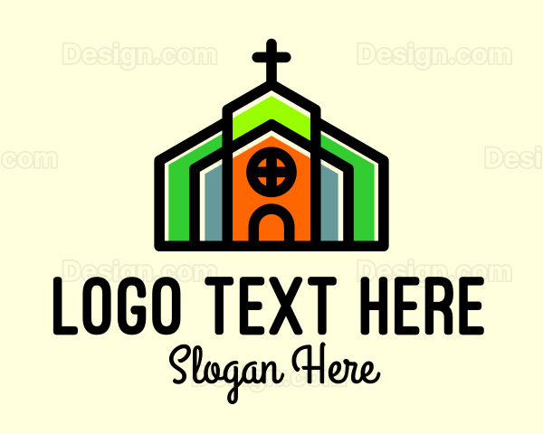 Multicolor Church Building Logo