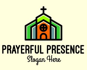 Multicolor Church Building logo design