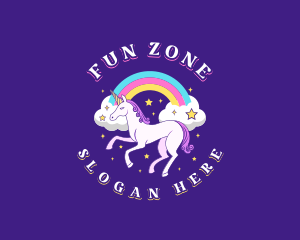 Fantasy Unicorn Rainbow logo design