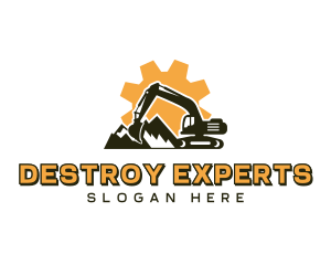 Quarry Mining Excavator logo design