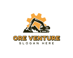 Quarry Mining Excavator logo design