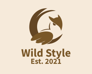 Brown Wild Owl  logo design