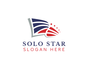 USA Flag Stars logo design