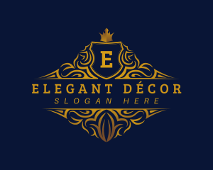 Elegant Crown Crest logo design