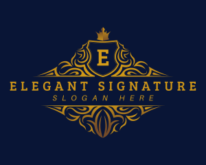 Elegant Crown Crest logo design