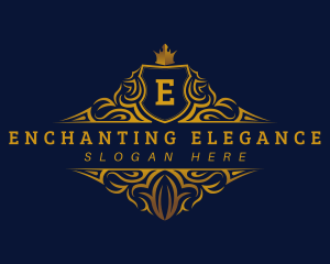 Elegant Crown Crest logo design