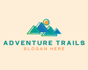Mountains Trekking Adventure logo design