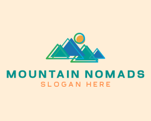 Mountains Trekking Adventure logo design