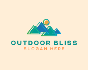 Mountains Trekking Adventure logo design