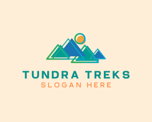 Mountains Trekking Adventure logo design