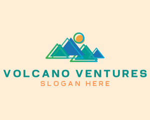 Mountains Trekking Adventure logo design