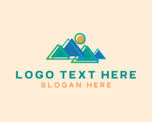 Slope - Mountains Trekking Adventure logo design