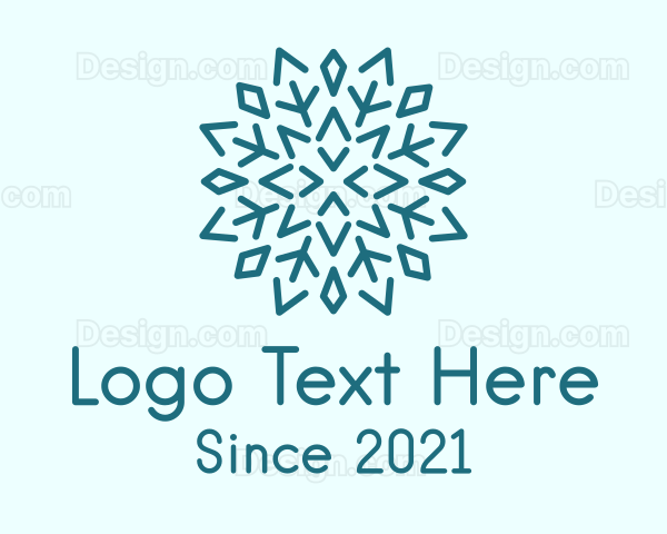 Blue Crystal Snowflake Logo