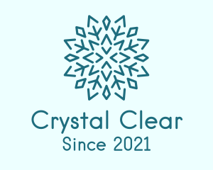 Blue Crystal Snowflake  logo design