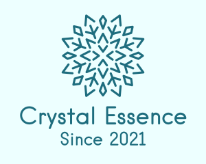 Blue Crystal Snowflake  logo design