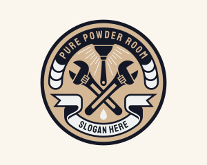 Plumbing Wrench Plunger Emblem  logo