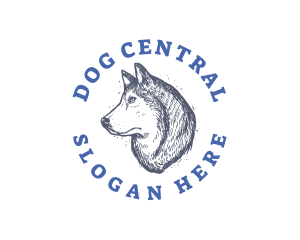 Dog Huskey Veterinary logo design