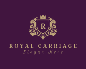 Ornamental Regal Crown Shield logo design