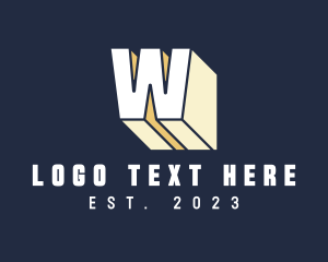 3D Letter W Tech logo