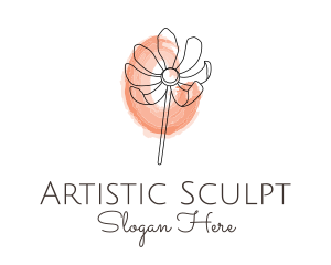 Nature Watercolor Flower logo design