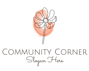 Nature Watercolor Flower logo design