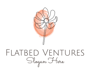 Nature Watercolor Flower logo design