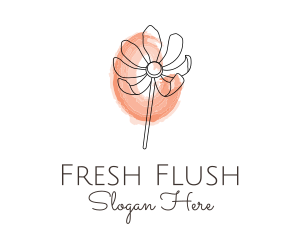 Nature Watercolor Flower logo design