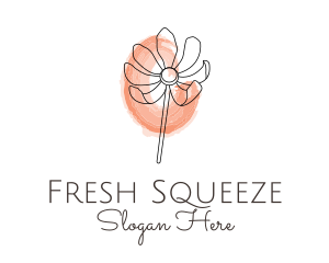 Nature Watercolor Flower logo design