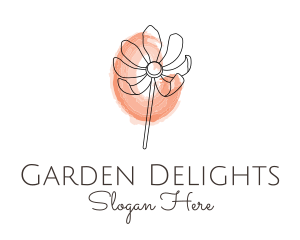 Nature Watercolor Flower logo design