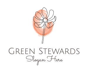 Nature Watercolor Flower logo design