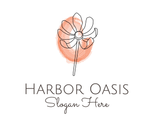 Nature Watercolor Flower logo design