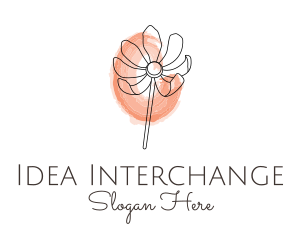 Nature Watercolor Flower logo design