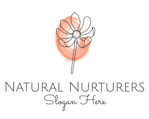 Nature Watercolor Flower logo design