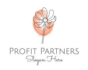 Nature Watercolor Flower logo design