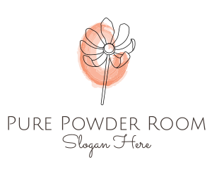 Nature Watercolor Flower logo design