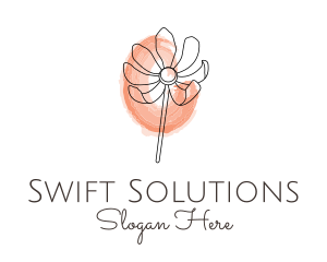 Nature Watercolor Flower logo design