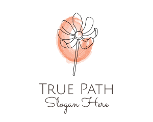 Nature Watercolor Flower logo design