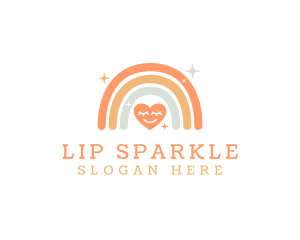 Sparkle Heart Rainbow logo design