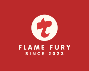 Red Flame Letter T logo