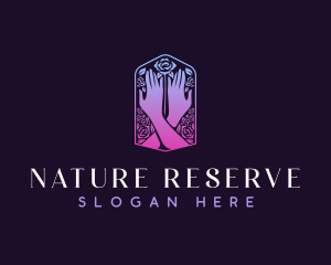 Hands Rose Nature logo design