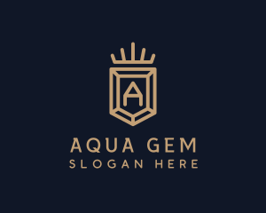 Royal Gem Crown Letter A logo design