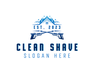 Pressure Washer House Cleaning logo design