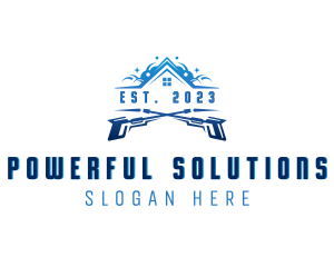 Pressure Washer House Cleaning logo design