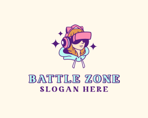 Virtual Game Girl logo design